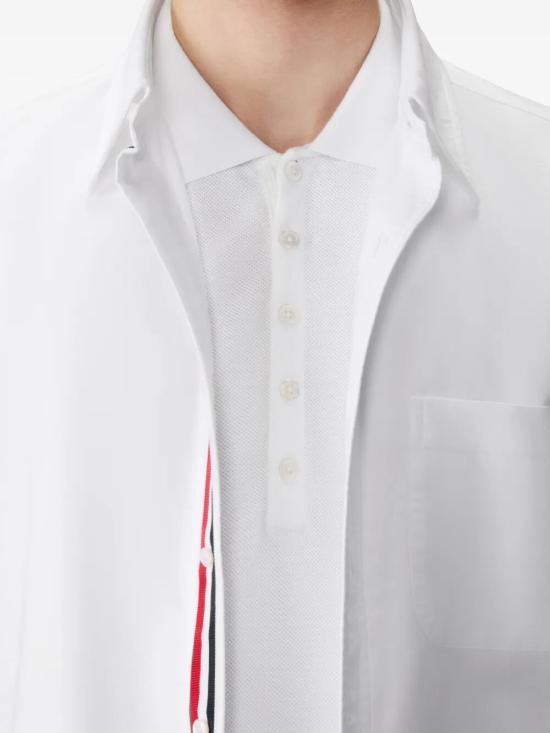 26SS 톰브라운 클래식 피케 4바 숏슬리브 폴로 티셔츠 MJP110P00050 100 WHITE - THOM BROWNE