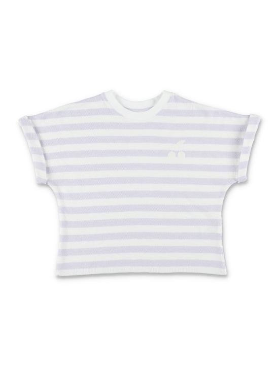 26SS [키즈] 봉쁘앙 티셔츠 C06GTSK00001 257A LILAC WHITE STRIPES