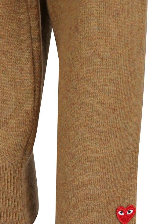 25FW 꼼데가르송 슬리브 스몰 하트 가디건 AXN091051 3CAMEL Camel - COMME DES GARCONS