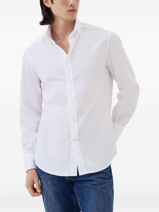 26SS 브루넬로 쿠치넬리 긴팔 셔츠 MBUC40038 C159 White - BRUNELLO CUCINELLI