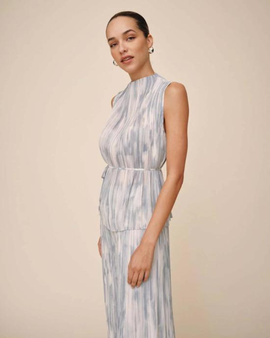  벨라달 블라우스 벨라 달 모크넥 탑 (타이 벨트 포함) - BELLA DAHL