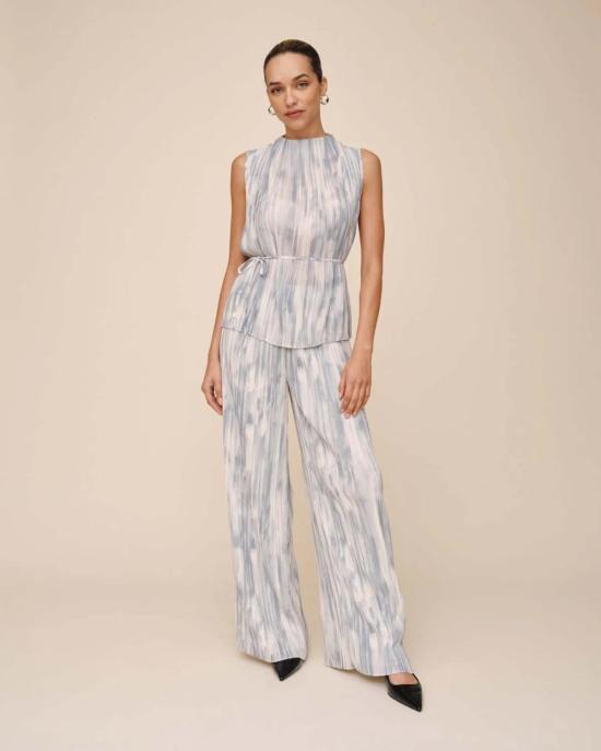  벨라달 블라우스 벨라 달 모크넥 탑 (타이 벨트 포함) - BELLA DAHL