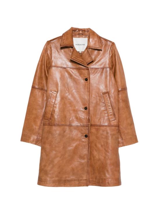 26SS 비르기테 허스카인드 코트 5869268 071 Leather Brown