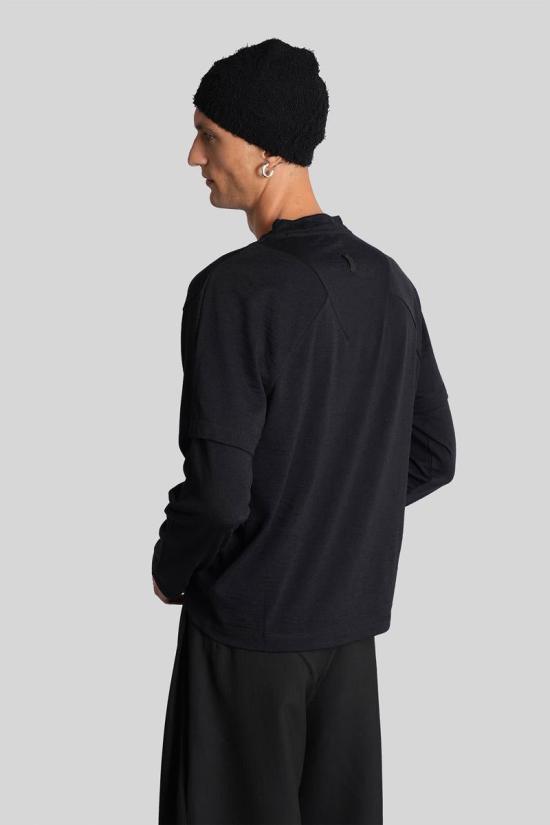 25FW 장 뤽 앰브리지 라벨 긴팔 티셔츠 426286 JBMW0549JY48 Black - J.L-A.L