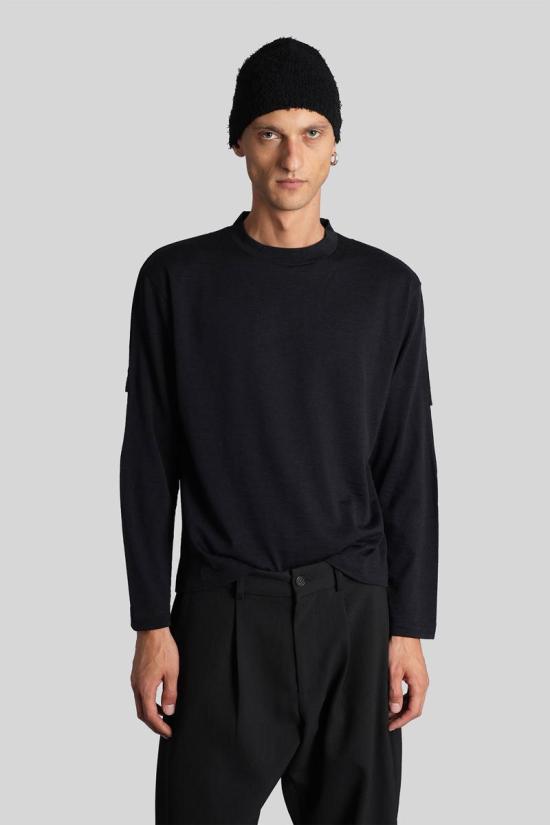 25FW 장 뤽 앰브리지 라벨 긴팔 티셔츠 426286 JBMW0549JY48 Black