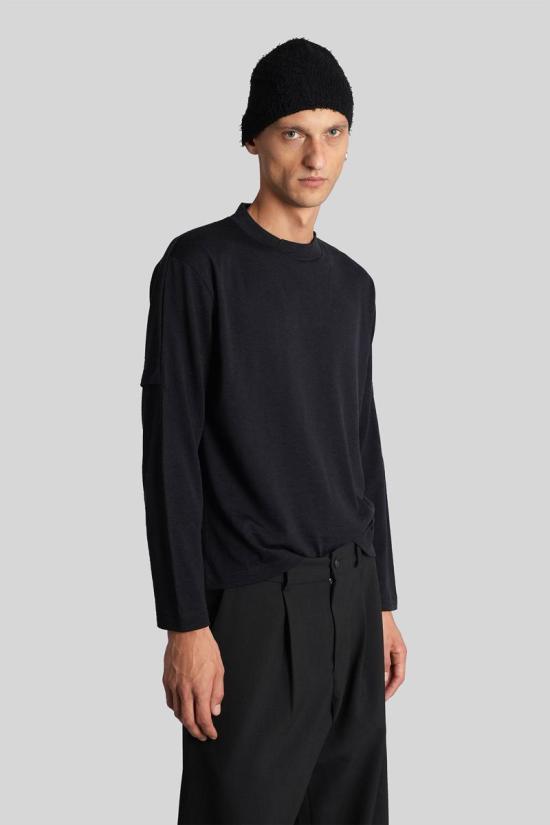 25FW 장 뤽 앰브리지 라벨 긴팔 티셔츠 426286 JBMW0549JY48 Black - J.L-A.L