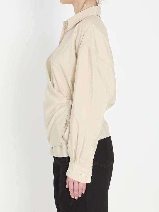26SS 르메르 스트레이트 칼라 트위스트 셔츠 SH1141 CREAM - LEMAIRE