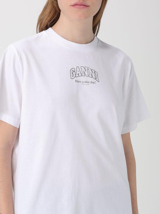 26SS 가니 로고 에센셜 티셔츠 A1050057 151 White - GANNI