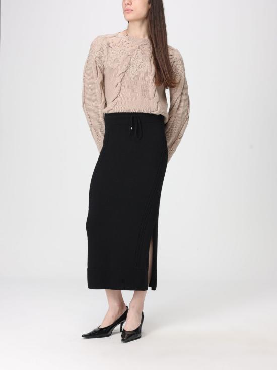 25FW 에르마노 설비노 롱 스커트 D4740500NJG 95708 Black - ERMANNO SCERVINO