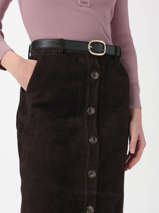 26SS 셀프 포트레이트 미디 스커트 RS26091MSKBR Brown - SELF PORTRAIT