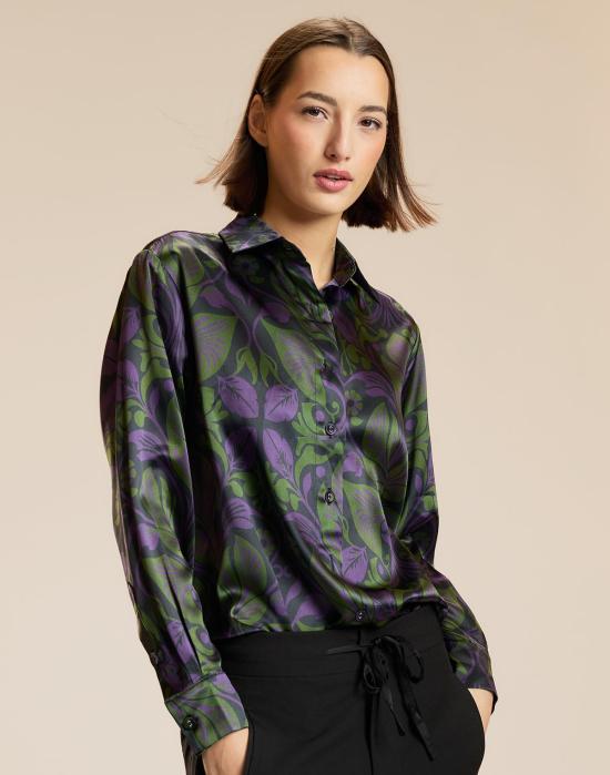  신시아 로리 블라우스 신시아 로울리 소장용 실크 셔츠 퍼플 멀티 - CYNTHIA ROWLEY