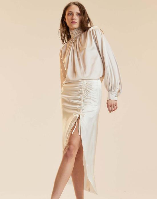  신시아 로리 롱 스커트 신시아 로울리 사이렌 러플  화이트