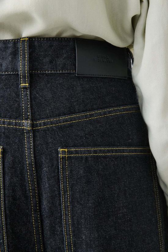  스튜디오 니콜슨 데님 팬츠 인디고 워시 네이브 커브드 레그 팬츠 진 - STUDIO NICHOLSON