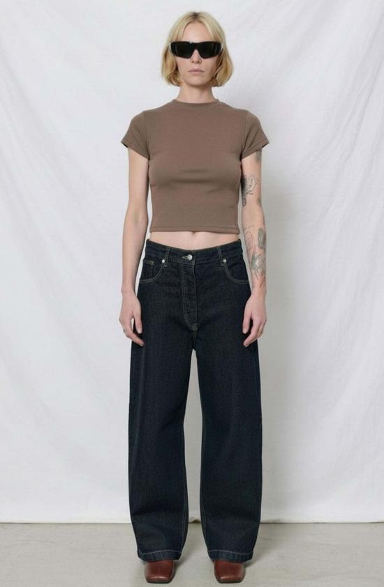  스튜디오 니콜슨 데님 팬츠 인디고 워시 네이브 커브드 레그 팬츠 진