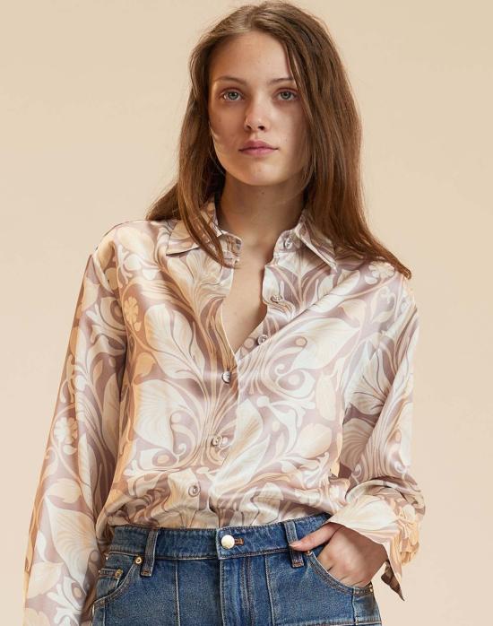  신시아 로리 블라우스 신시아 로울리 소장용 실크 셔츠 , 토프 프린트 - CYNTHIA ROWLEY