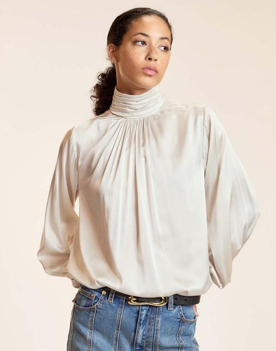  신시아 로리 블라우스 신시아 로울리 먼로 실크  화이트 - CYNTHIA ROWLEY