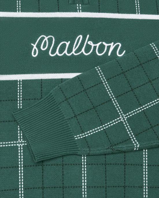  말본 스웨터 골프 베넷 체크무늬  Hn 그린 - MALBON
