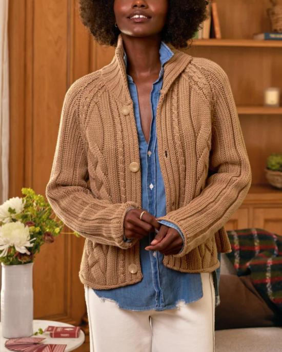  프랭크 앤 에일린 가디건 프랭크 & 아일린 미니 코츠월드 카디건 카멜 - FRANK & EILEEN