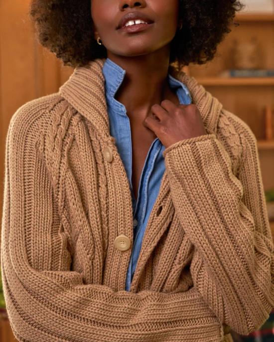  프랭크 앤 에일린 가디건 프랭크 & 아일린 미니 코츠월드 카디건 카멜 - FRANK & EILEEN