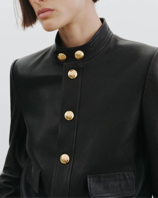  닐리로탄 가죽 자켓 닐리 로탄 해들리 블랙 가죽 크롭 재킷 - NILI LOTAN