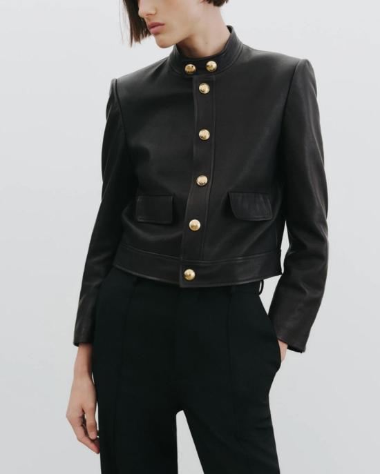  닐리로탄 가죽 자켓 닐리 로탄 해들리 블랙 가죽 크롭 재킷 - NILI LOTAN