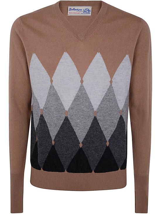 26SS 발렌타인 스웨터 B2P001 12KA8 095 94818 CAMEL CHARCOAL