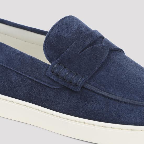 26SS 브루넬로 쿠치넬리 스웨이드 로퍼 스니커즈 MZUSOLP312 C8862 BLUE - BRUNELLO CUCINELLI