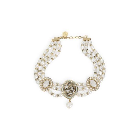 26SS 로베르토 카발리 목걸이/팬던트 WQG003 AM127 T0242 GOLD IVORY - ROBERTO CAVALLI