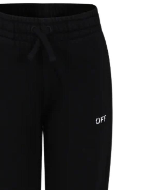 26SS [키즈] 오프화이트 트레이닝/조거 팬츠 OBCH001C99FLE003 097 1001 BLACK WHITE - OFF WHITE