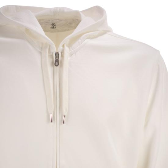 26SS 브루넬로 쿠치넬리 코튼 후드 집업 MW8639069G WHITE - BRUNELLO CUCINELLI