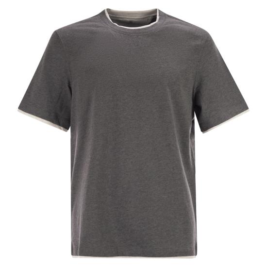 26SS 브루넬로 쿠치넬리 폴로 티셔츠 M0B137427 DARK GREY