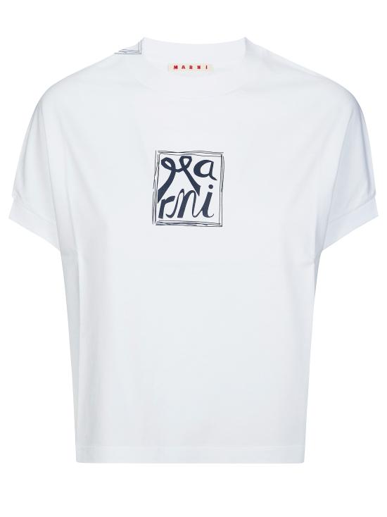 26SS 마르니 반팔 티셔츠 THJE0384P0USCY88 LOW01 BIANCO