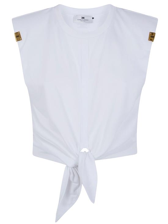 26SS 엘리자베타프랜치 민소매 티셔츠 MA01161E2 270 CHALK - ELISABETTA FRANCHI