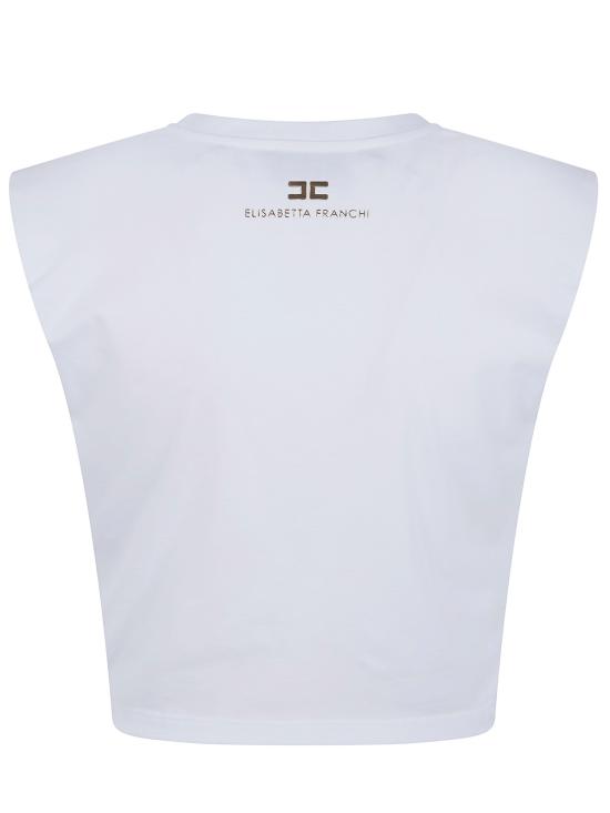 26SS 엘리자베타프랜치 민소매 티셔츠 MA01161E2 270 CHALK - ELISABETTA FRANCHI