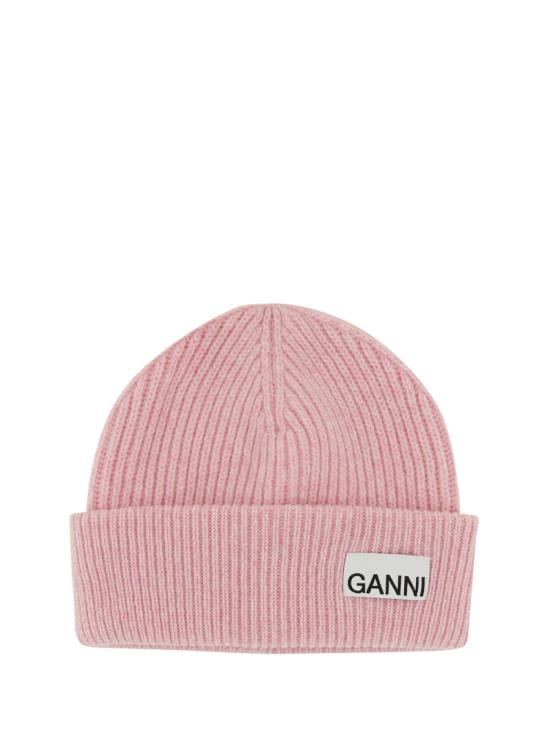 26FW 가니 피티드 립 니트 울 비니 A5019 494 PINK - GANNI
