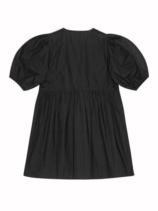 26SS 가니 코튼 포플린 타이 스트링 미니 드레스 F9005 099 BLACK - GANNI