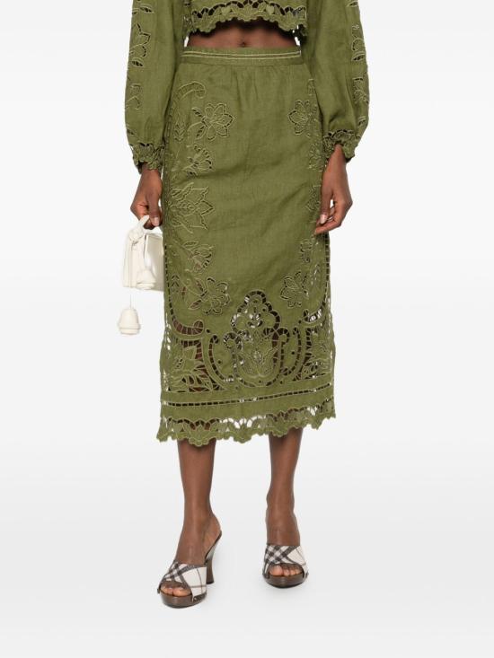 26SS 팜 리오 미디 스커트 344609 L0013 Green - FARM RIO