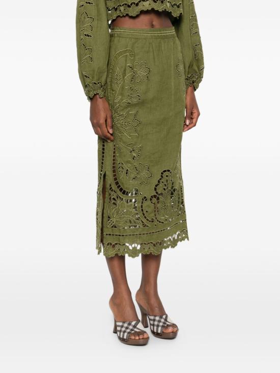 26SS 팜 리오 미디 스커트 344609 L0013 Green - FARM RIO