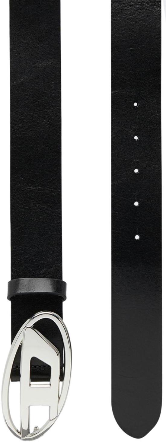 26SS 디젤 B-1DR W 레더 벨트 D 버클 X08727PR666H6528 BLACK - DIESEL