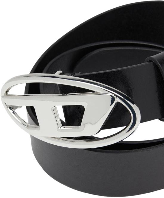 26SS 디젤 B-1DR W 레더 벨트 D 버클 X08727PR666H6528 BLACK - DIESEL