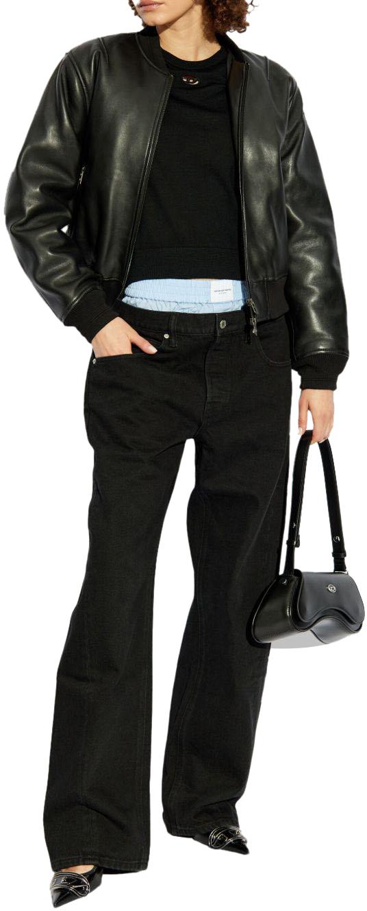 26SS 디젤 M 알리네사 컷아웃 로고 울 점퍼 A174980DCCH9XX BLACK - DIESEL