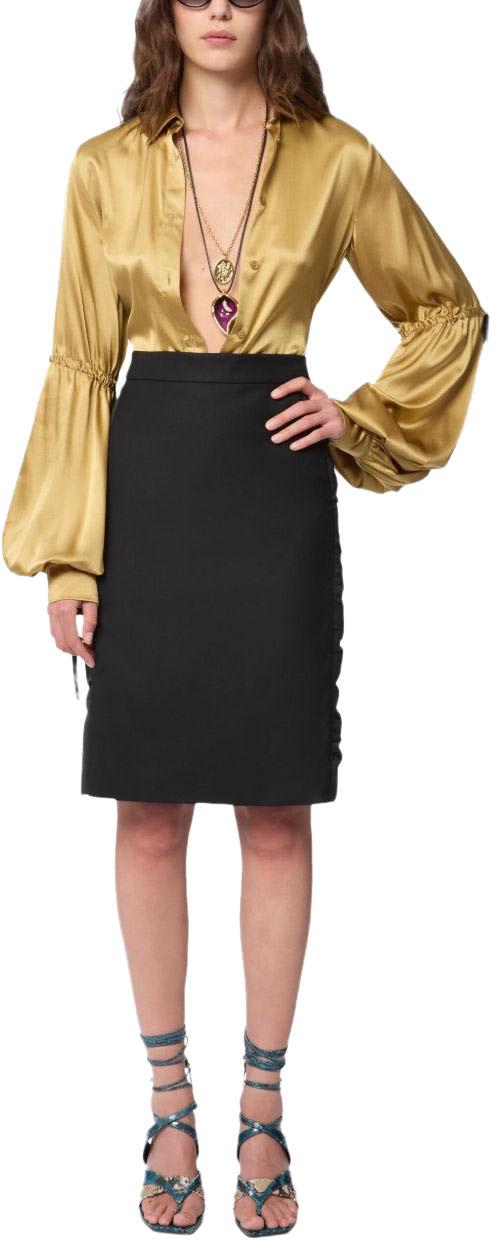 26SS 니나리찌 미디 스커트 26PCJU021WV0323U9000 BLACK - NINA RICCI