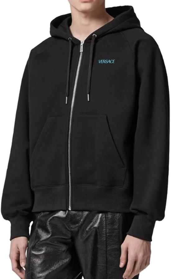  베르사체 후드 티셔츠 10125561A090461B000 BLACK - VERSACE