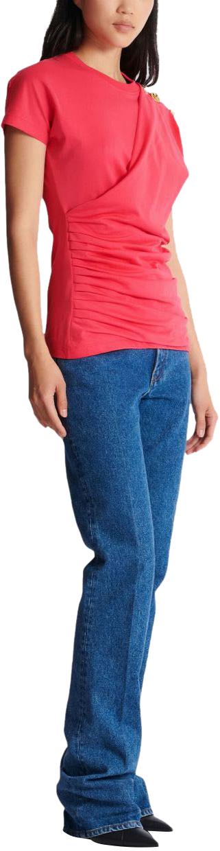 26SS 발망 반팔 티셔츠 GF1EF002BD39OFW PINK - BALMAIN