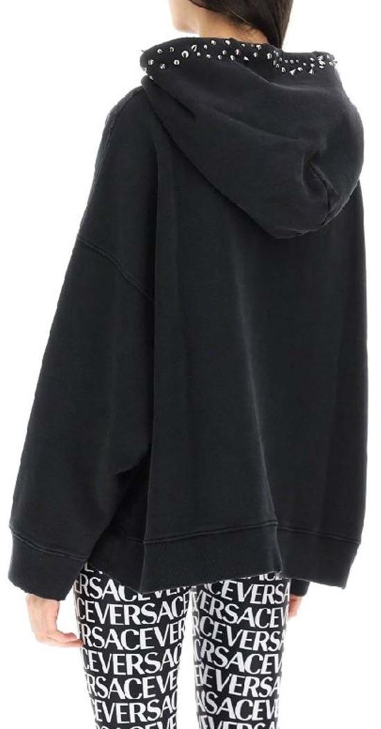  베르사체 후드 티셔츠 10081701A065312B110 BLACK - VERSACE