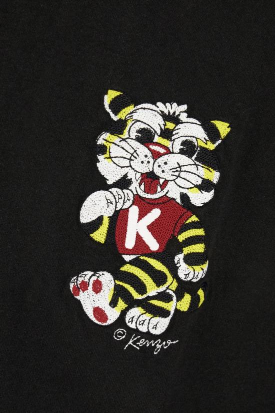 26SS 겐조 Wild Tiger 자수 오버사이즈 티셔츠 FG55TS4044SY99J BLACK - KENZO