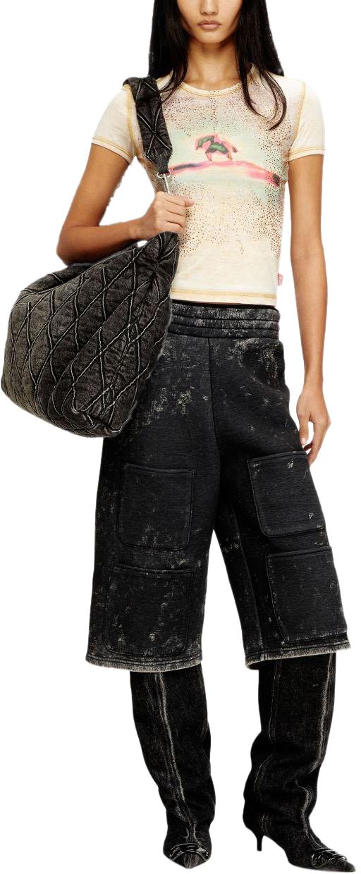 26SS 디젤 반팔 티셔츠 A218260PLBQ7FUA BEIGE - DIESEL