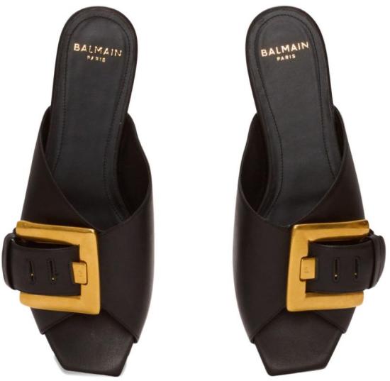 26SS 발망 뮬/슬리퍼 GN1UP141LVIT0PA BLACK - BALMAIN