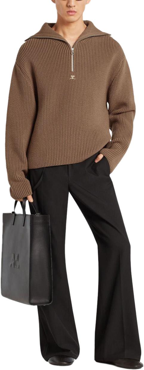 25FW 쿠레쥬 스웨터 325MPU243FI00361098 BROWN - COURREGES