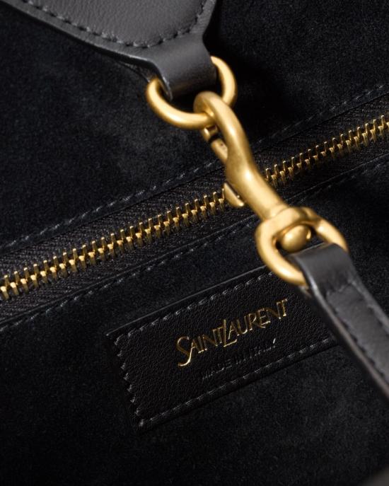 26SS 생로랑 그레인드 레더 Y 토트백 817602AAEB3 1000 BLACK - SAINT LAURENT